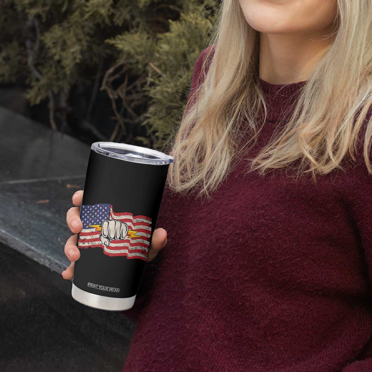 Electrician American Flag Tumbler Cup Patriotic Electrical Worker TS14 Print Your Wear