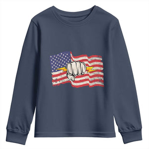 Electrician American Flag Youth Sweatshirt Patriotic Electrical Worker TS14 Navy Print Your Wear