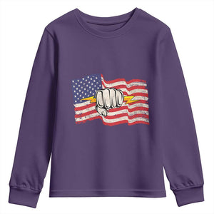 Electrician American Flag Youth Sweatshirt Patriotic Electrical Worker TS14 Purple Print Your Wear