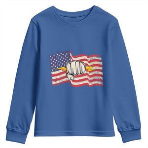 Electrician American Flag Youth Sweatshirt Patriotic Electrical Worker TS14 Royal Blue Print Your Wear
