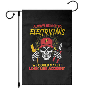Funny Electrician Skull Garden Flag Electrical Engineer Electricity Lineman TS14 Black Print Your Wear