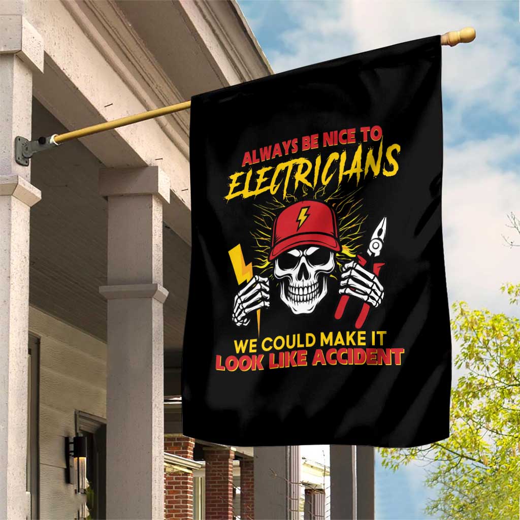 Funny Electrician Skull Garden Flag Electrical Engineer Electricity Lineman TS14 Print Your Wear