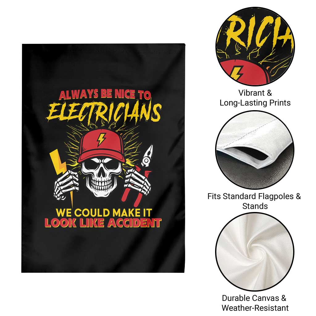 Funny Electrician Skull Garden Flag Electrical Engineer Electricity Lineman TS14 Print Your Wear