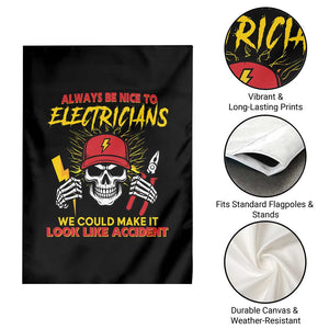 Funny Electrician Skull Garden Flag Electrical Engineer Electricity Lineman TS14 Print Your Wear