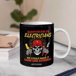 Funny Electrician Skull Coffee Mug Electrical Engineer Electricity Lineman TS14 Print Your Wear