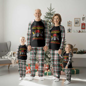 Funny Electrician Skull Plaid Pajama Set Electrical Engineer Electricity Lineman TS14 Christmas Plaid Print Your Wear