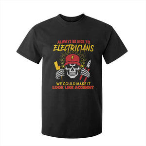 Funny Electrician Skull T Shirt For Kid Electrical Engineer Electricity Lineman TS14 Black Print Your Wear