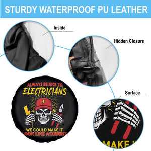 Funny Electrician Skull Spare Tire Cover Electrical Engineer Electricity Lineman TS14 Print Your Wear
