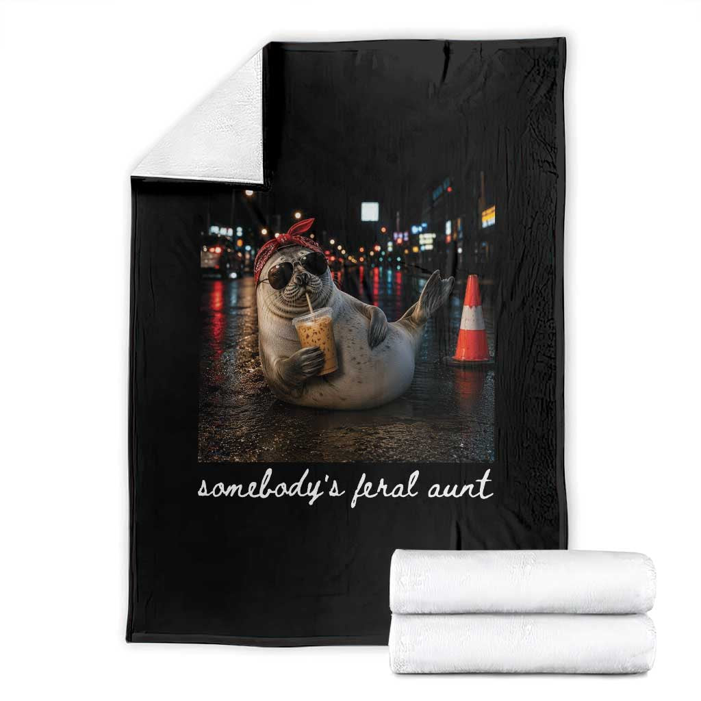 Somebody's Feral Aunt Throw Blanket Funny Neil The Seal Meme