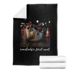 Somebody's Feral Aunt Throw Blanket Funny Neil The Seal Meme