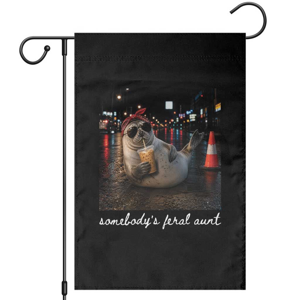 Somebody's Feral Aunt Garden Flag Funny Neil The Seal Meme TS14 Black Print Your Wear