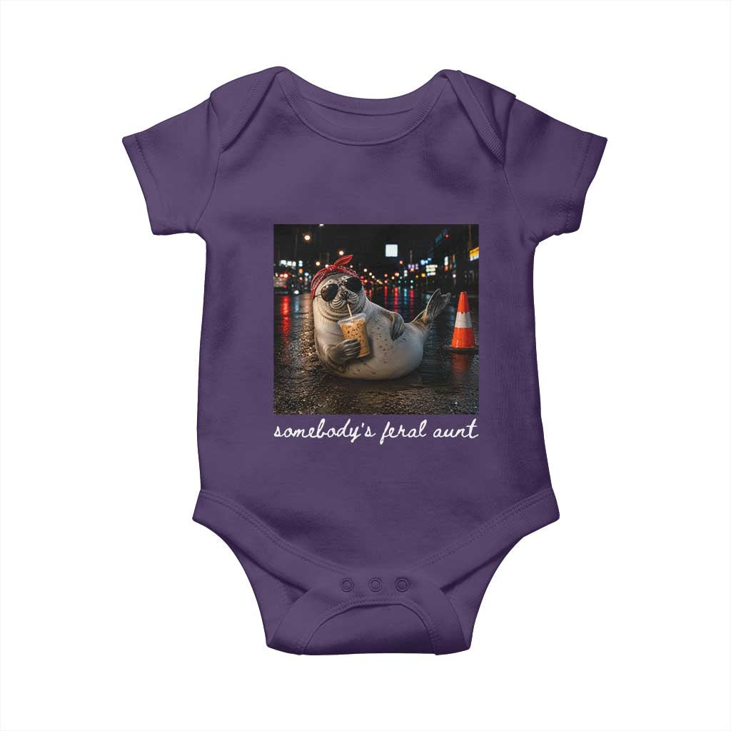 Somebody's Feral Aunt Baby Onesie Funny Neil The Seal Meme