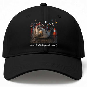 Somebody's Feral Aunt Baseball Cap Funny Neil The Seal Meme