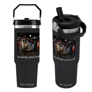 Somebody's Feral Aunt Flip Straw Tumbler Funny Neil The Seal Meme