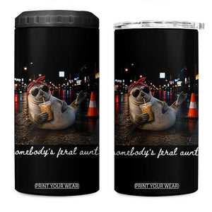 Somebody's Feral Aunt 4 in 1 Can Cooler Tumbler Funny Neil The Seal Meme