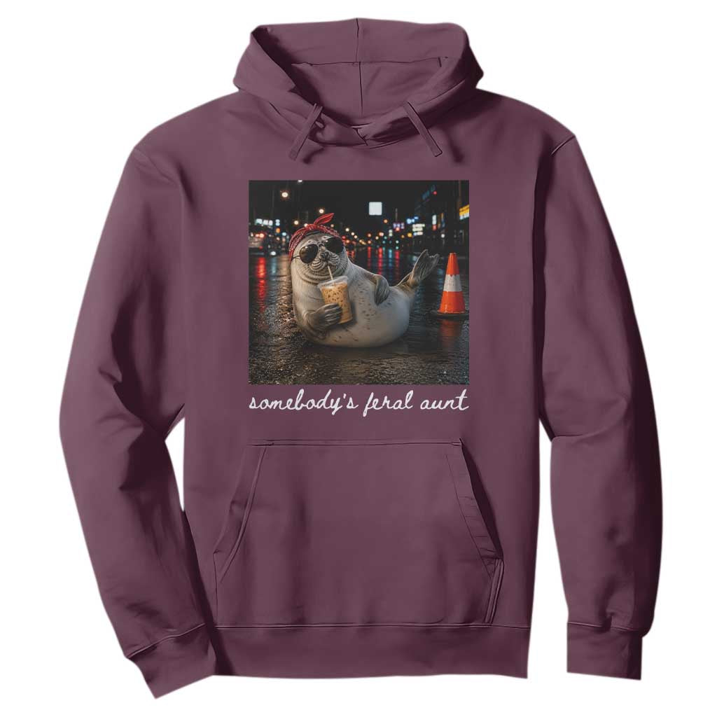 Somebody's Feral Aunt Hoodie Funny Neil The Seal Meme