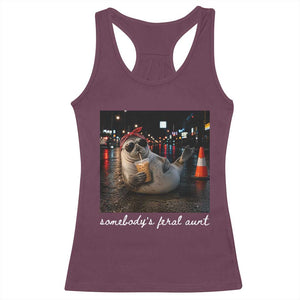 Somebody's Feral Aunt Racerback Tank Top Funny Neil The Seal Meme