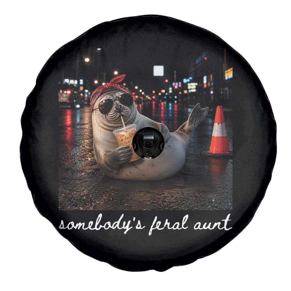 Somebody's Feral Aunt Spare Tire Cover Funny Neil The Seal Meme