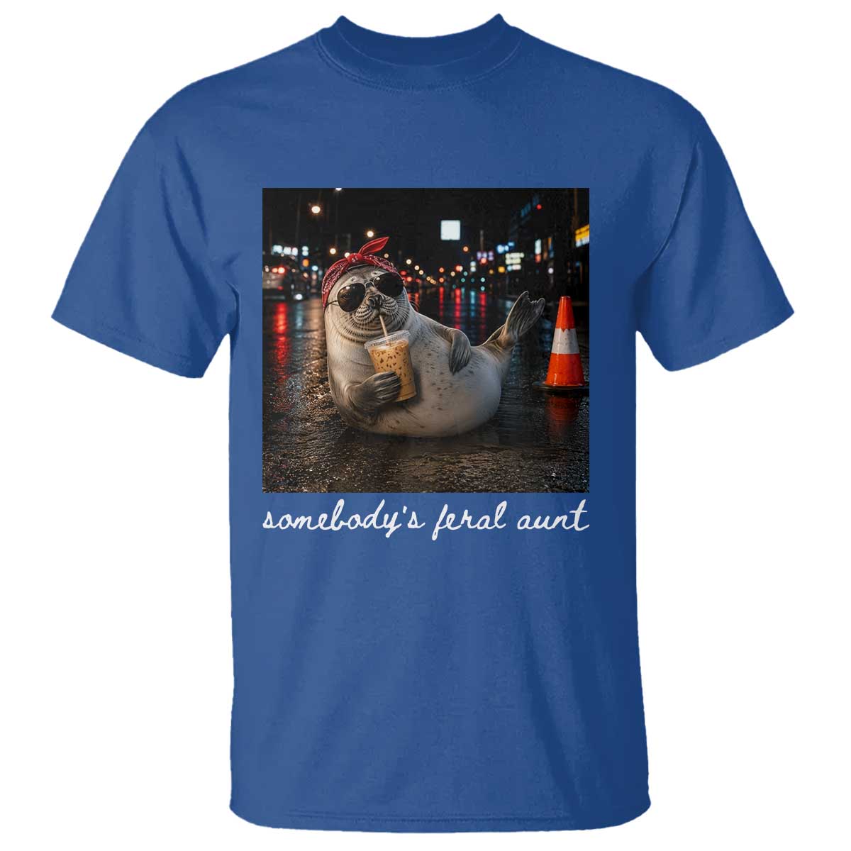 Somebody's Feral Aunt T Shirt Funny Neil The Seal Meme