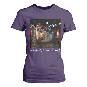 Somebody's Feral Aunt T Shirt For Women Funny Neil The Seal Meme