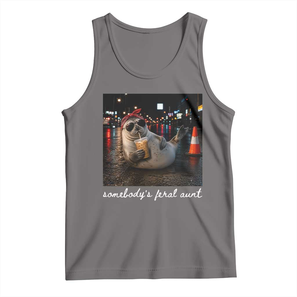Somebody's Feral Aunt Tank Top Funny Neil The Seal Meme