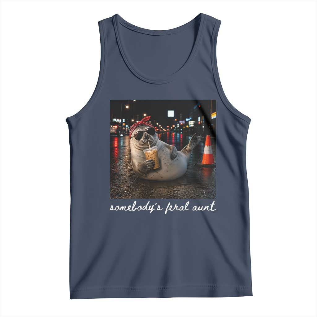 Somebody's Feral Aunt Tank Top Funny Neil The Seal Meme
