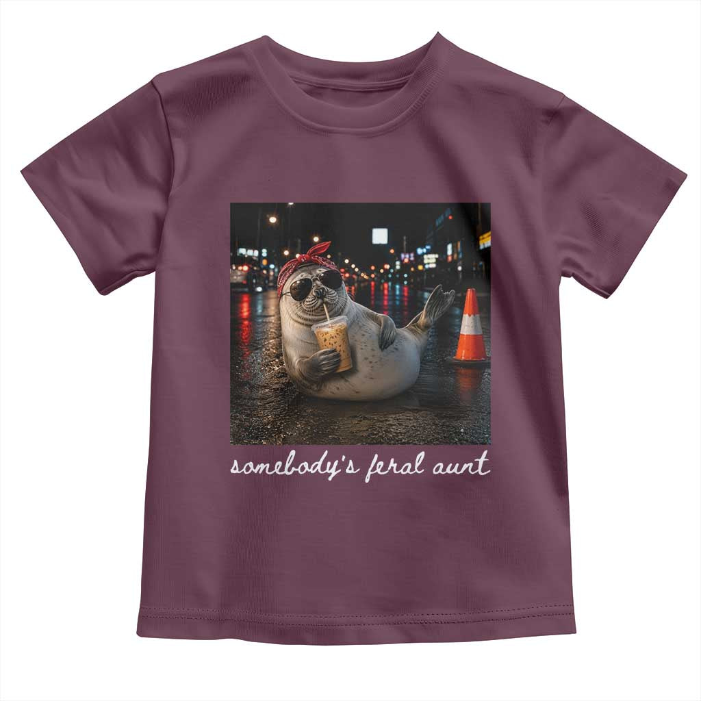 Somebody's Feral Aunt Toddler T Shirt Funny Neil The Seal Meme