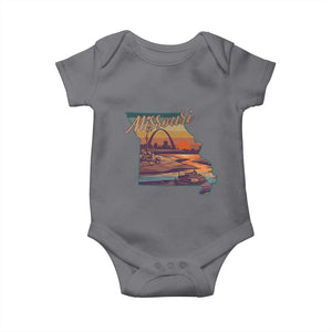 Retro Gateway Arch St Louis Missouri Map Outline Baby Onesie