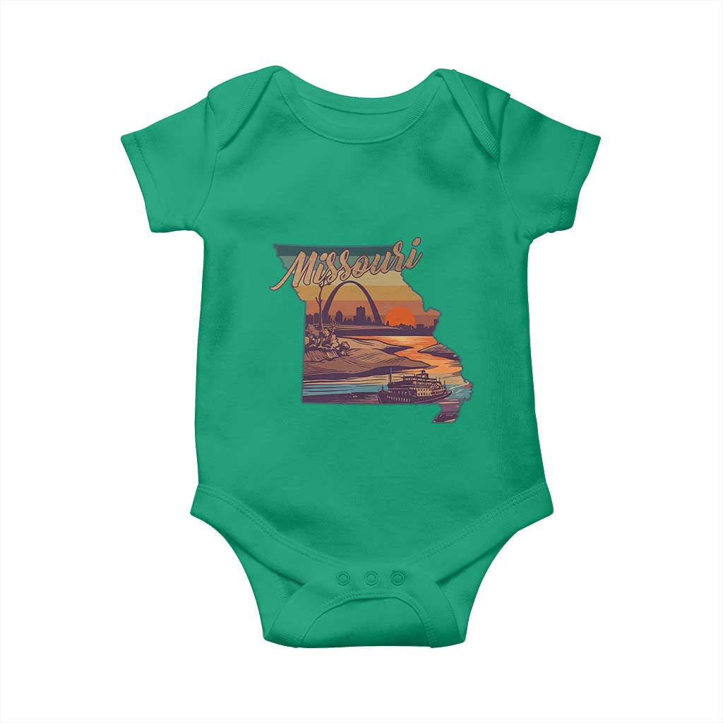 Retro Gateway Arch St Louis Missouri Map Outline Baby Onesie
