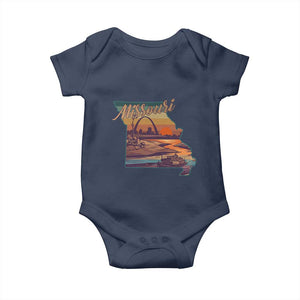 Retro Gateway Arch St Louis Missouri Map Outline Baby Onesie