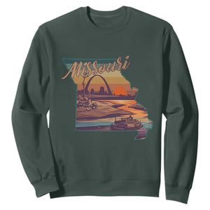 Retro Gateway Arch St Louis Missouri Map Outline Sweatshirt
