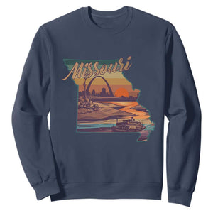 Retro Gateway Arch St Louis Missouri Map Outline Sweatshirt