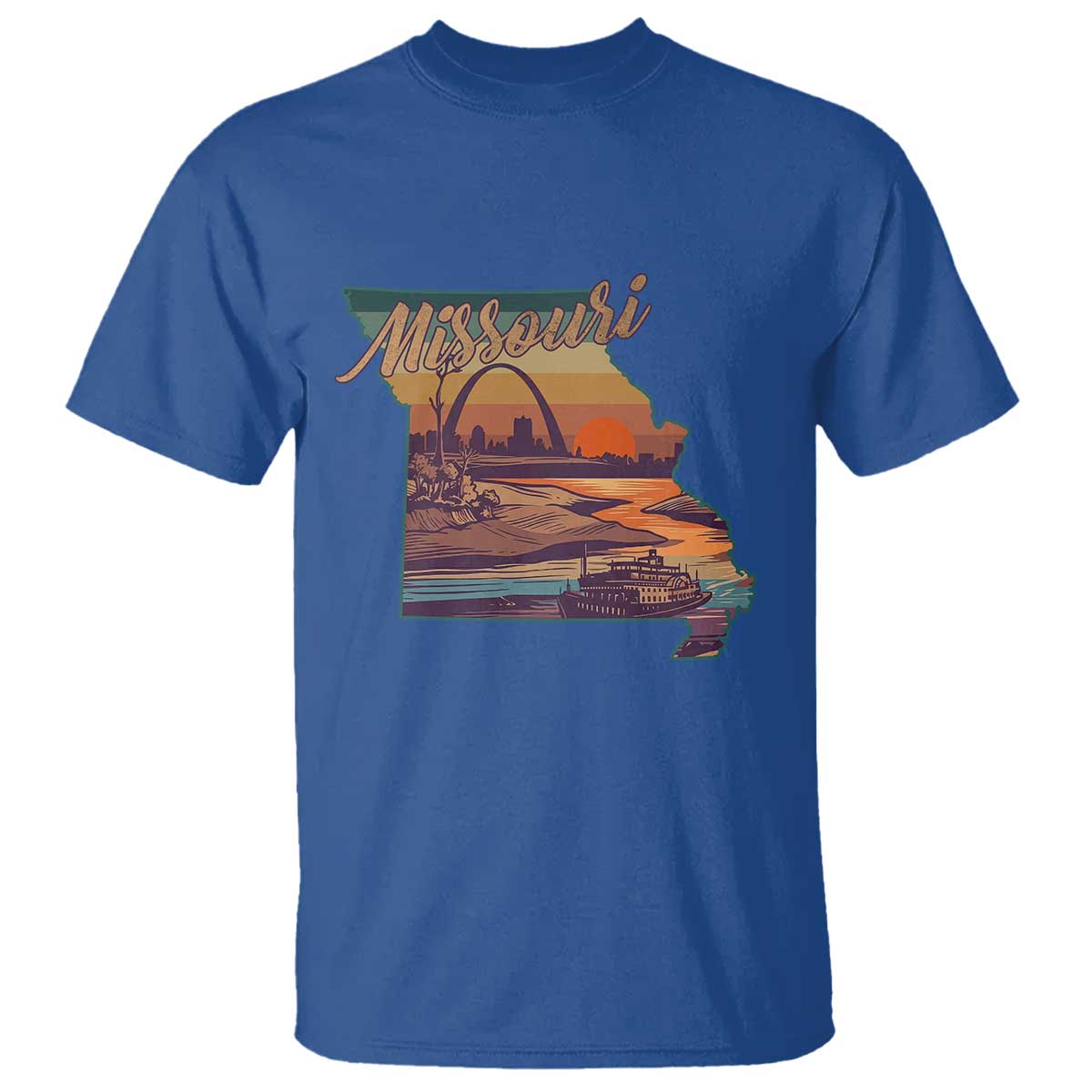 Retro Gateway Arch St Louis Missouri Map Outline T Shirt