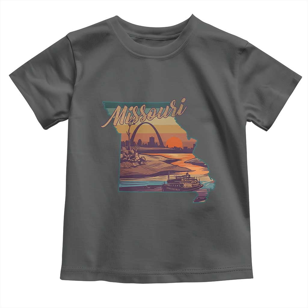 Retro Gateway Arch St Louis Missouri Map Outline Toddler T Shirt