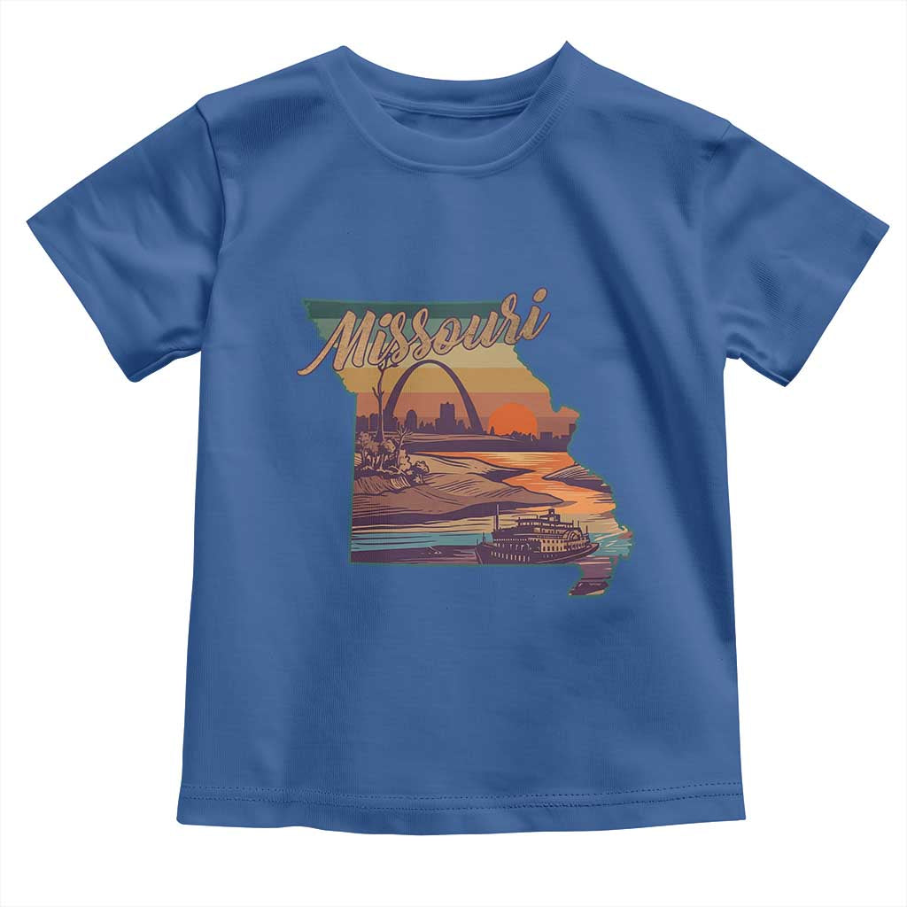 Retro Gateway Arch St Louis Missouri Map Outline Toddler T Shirt
