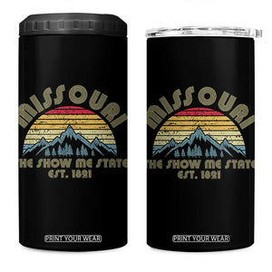 Retro Missouri The Show Me State USA America Souvenir Gift 4 in 1 Can Cooler Tumbler The Show Me State USA America Souvenir