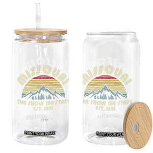 Retro Missouri The Show Me State USA America Souvenir Gift Glass Can The Show Me State USA America Souvenir