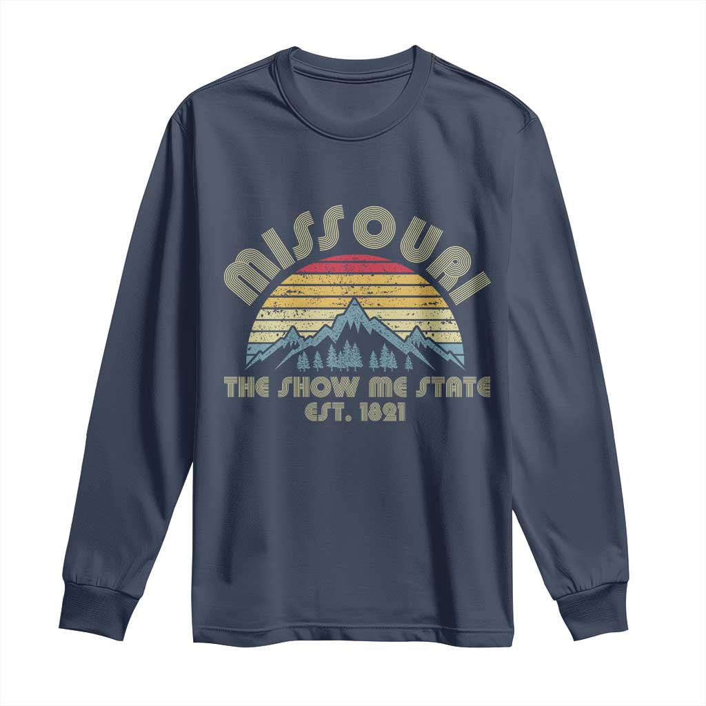 Retro Missouri The Show Me State USA America Souvenir Gift Long Sleeve Shirt