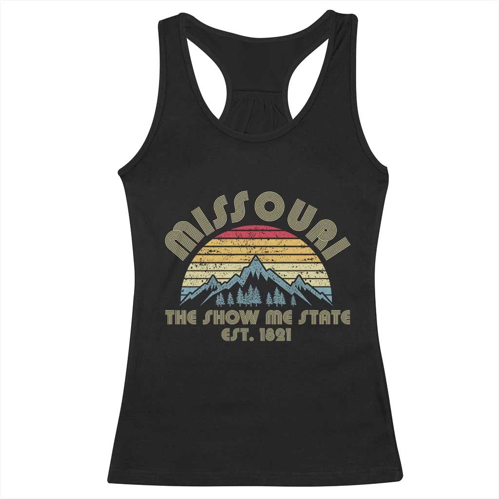 Retro Missouri The Show Me State USA America Souvenir Gift Racerback Tank Top The Show Me State USA America Souvenir TS14 Black Print Your Wear