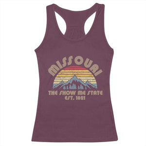 Retro Missouri The Show Me State USA America Souvenir Gift Racerback Tank Top The Show Me State USA America Souvenir