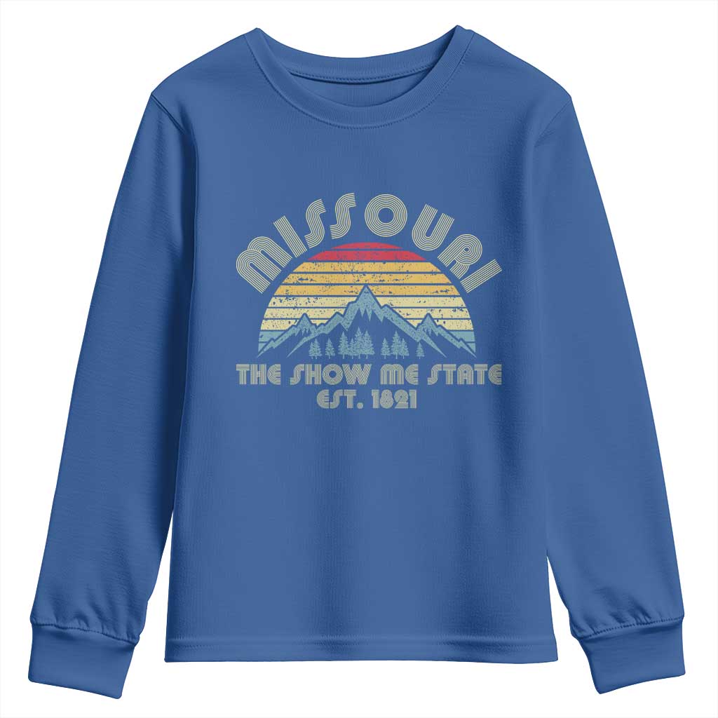 Retro Missouri The Show Me State USA America Souvenir Gift Youth Sweatshirt