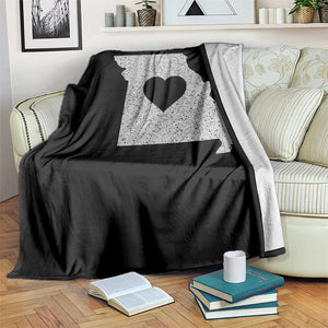 Missouri Home Distressed Missouri State Map with Heart Throw Blanket