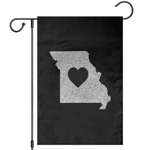 Missouri Home Distressed Missouri State Map with Heart Garden Flag