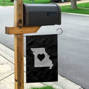 Missouri Home Distressed Missouri State Map with Heart Garden Flag