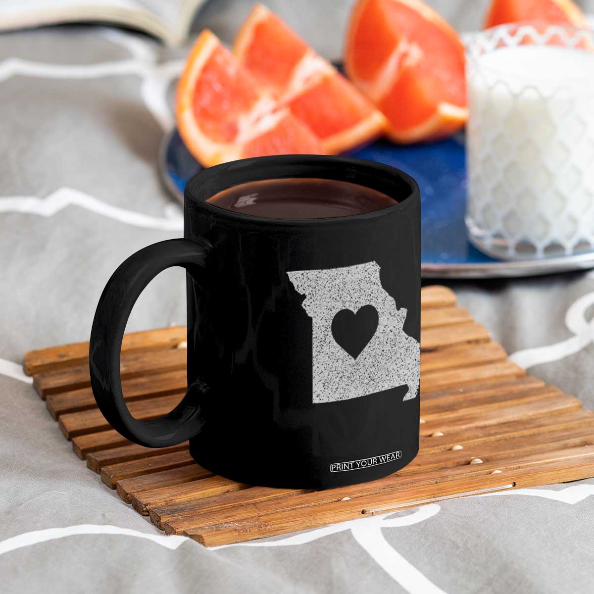 Missouri Home Distressed Missouri State Map with Heart Coffee Mug