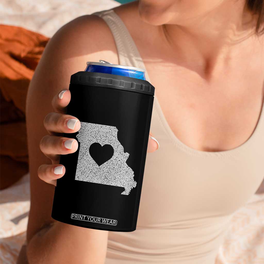 Missouri Home Distressed Missouri State Map with Heart 4 in 1 Can Cooler Tumbler