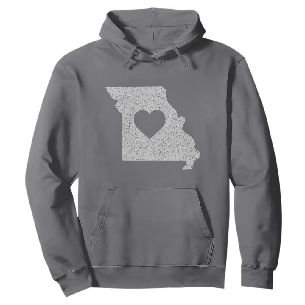 Missouri Home Distressed Missouri State Map with Heart Hoodie