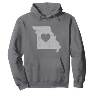 Missouri Home Distressed Missouri State Map with Heart Hoodie