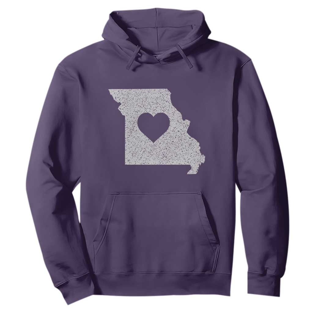 Missouri Home Distressed Missouri State Map with Heart Hoodie