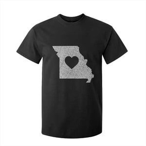 Missouri Home Distressed Missouri State Map with Heart T Shirt For Kid